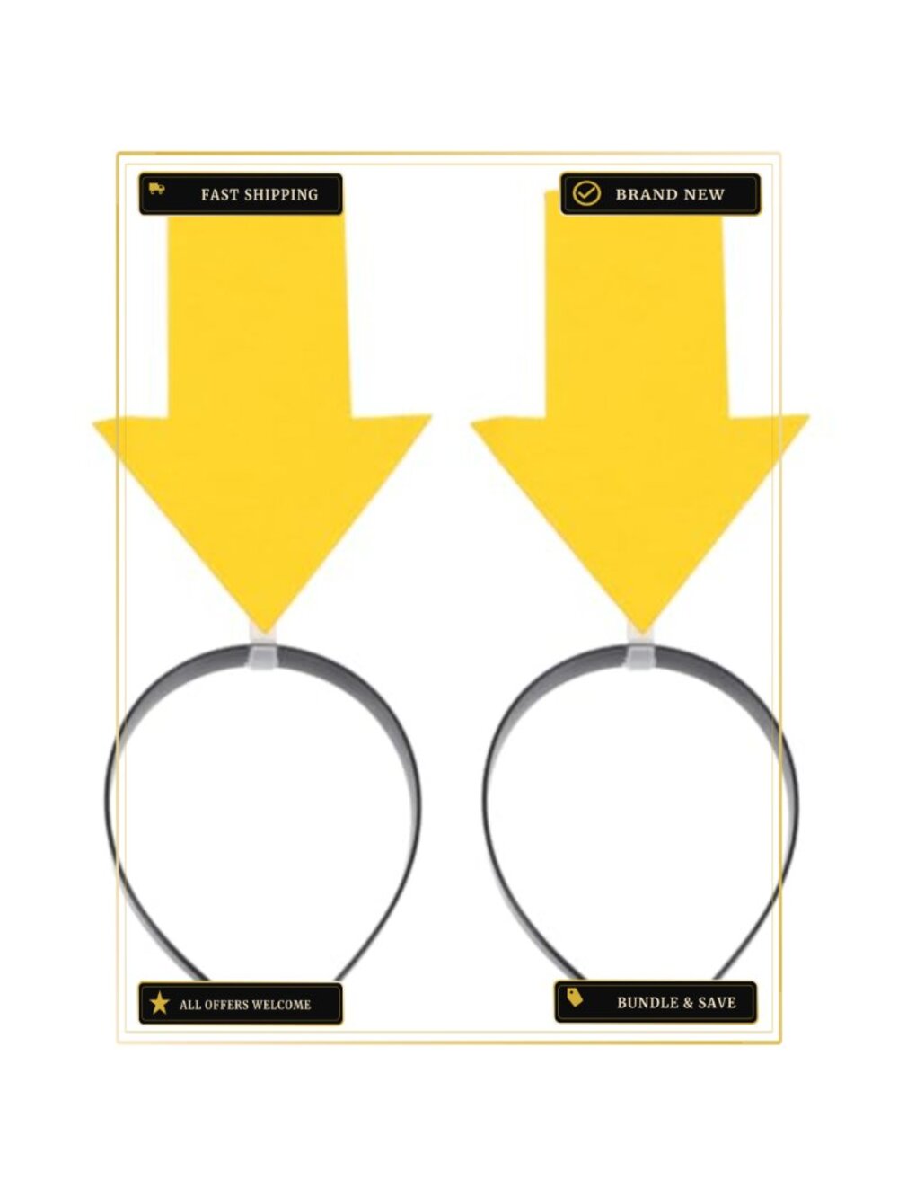 2pc Funny Arrow Headband Novelty Party Hair Hoops Costume